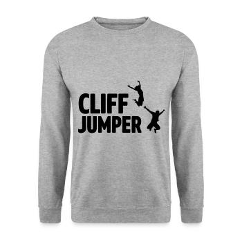 Retro Graphic Cliff Diver Cliff Diving Tombstoning - Unisex Sweatshirt - salt & pepper - Front - Alina (178cm) & Michal (187cm)