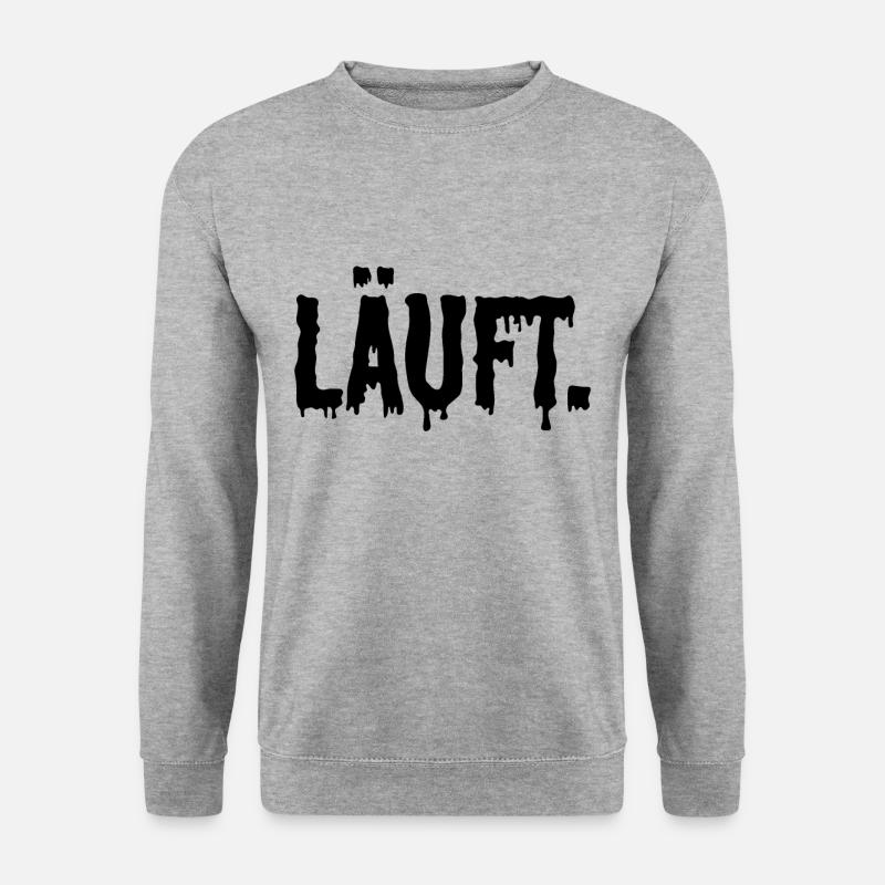 Läuft - Unisex Pullover - Weißgrau meliert