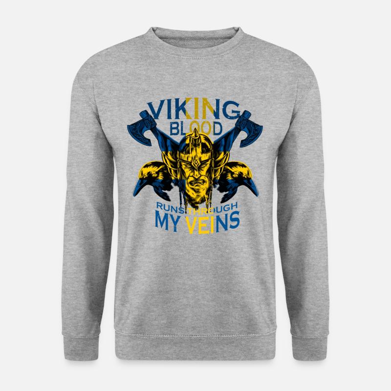 Wikinger Blut Schweden Viking Blood Schwede - Unisex Pullover - Weißgrau meliert
