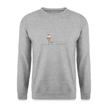 Two birds on the wire cable power line - Unisex Sweatshirt - salt & pepper - Front - Alina (178cm) & Michal (187cm)