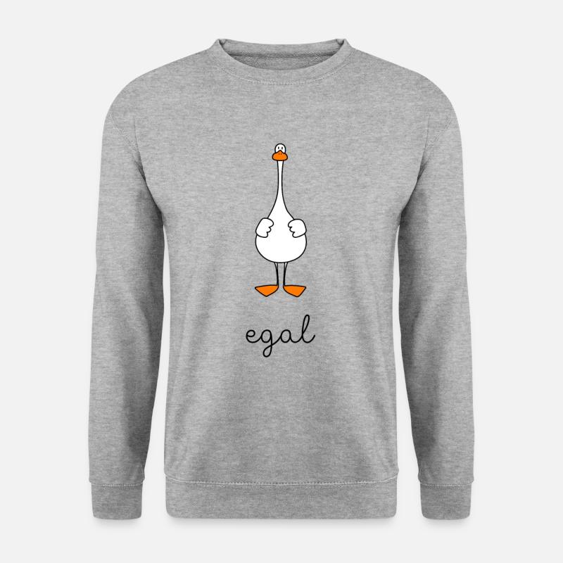 Gans ganz egal - Unisex Pullover - Weißgrau meliert