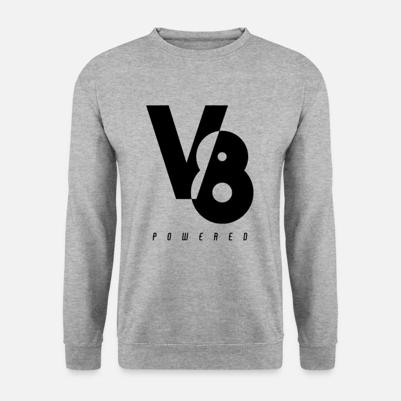 V8 Powered V Motor Muscle Car Pickup SUV Fan - Unisex Pullover - Weißgrau meliert