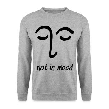Face Not in Mood Drawing Eye Gift - Unisex Sweatshirt - salt & pepper - Front - Alina (178cm) & Michal (187cm)