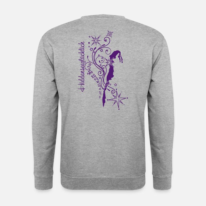 Hiddenseeglücklich logo - Unisex Pullover - Weißgrau meliert