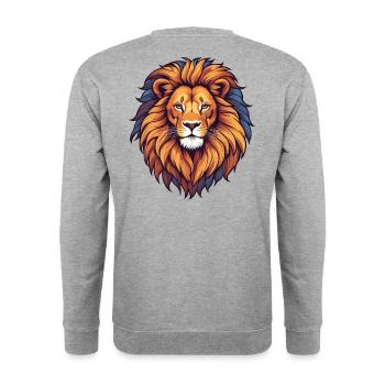 Lion's head with colorful mane - Unisex Sweatshirt - salt & pepper - Back - Michal (187cm)