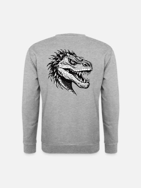 Dragon Head Illustration Black White - Unisex Sweatshirt - salt & pepper