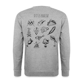 DIT IS BERLIN! - Unisex Pullover - Weißgrau meliert - Hinten - Michal (187cm)