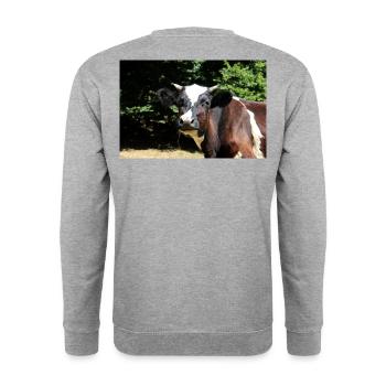 Affiche de vache - Sweat-shirt Unisexe - gris chiné - Dos - Michal (187cm)