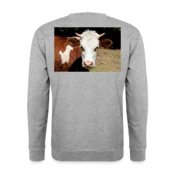 Affiche de vache - Sweat-shirt Unisexe - gris chiné - Dos - Michal (187cm)