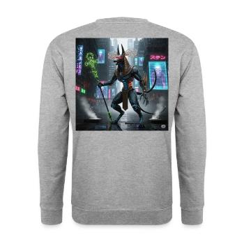 Anubis Mechanic in Urban Neon - Unisex Sweatshirt - salt & pepper - Back - Michal (187cm)