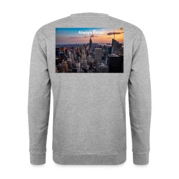 Urban evening rest - Unisex Sweatshirt - salt & pepper - Back - Michal (187cm)