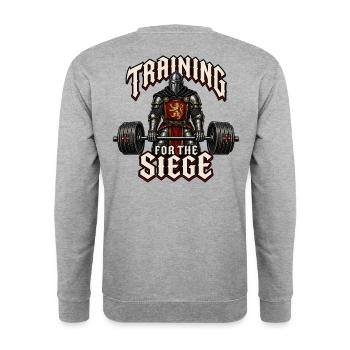 Knight Siege Training - Unisex Sweatshirt - salt & pepper - Back - Michal (187cm)