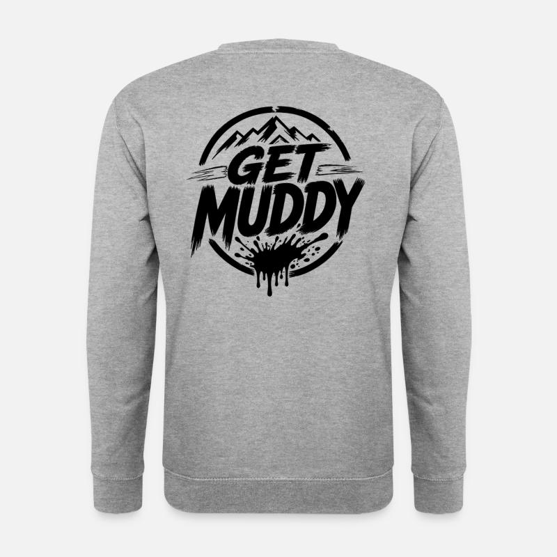 Get Muddy - Black Logo - Unisex Pullover - Weißgrau meliert