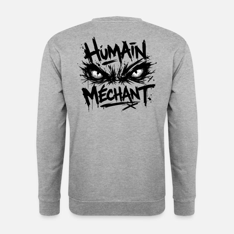 Evil Human Look Black Pattern - Unisex Sweatshirt - salt & pepper