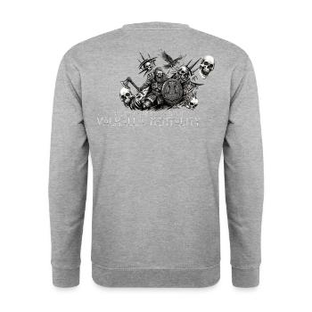 Wikinger Valhalla Mentalität  - Unisex Pullover - Weißgrau meliert - Hinten - Michal (187cm)