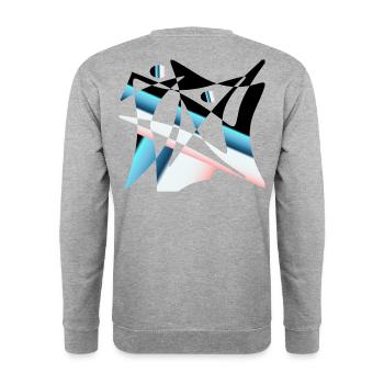 nueva_obra14 - Unisex Pullover - Weißgrau meliert - Hinten - Michal (187cm)