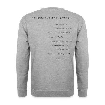Spaghetti Bolognese - Unisex Pullover - Weißgrau meliert - Hinten - Michal (187cm)