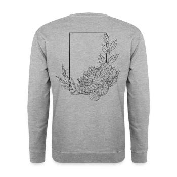 Plants - Unisex Pullover - Weißgrau meliert - Hinten - Michal (187cm)