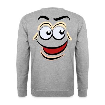 Cartoon Faces - Unisex Sweatshirt - salt & pepper - Back - Michal (187cm)