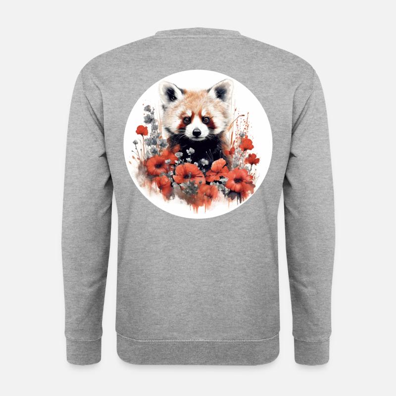 Roter Panda - Unisex Pullover - Weißgrau meliert