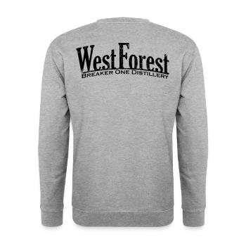 West Forest / Vintage - Unisex Pullover - Weißgrau meliert - Hinten - Michal (187cm)
