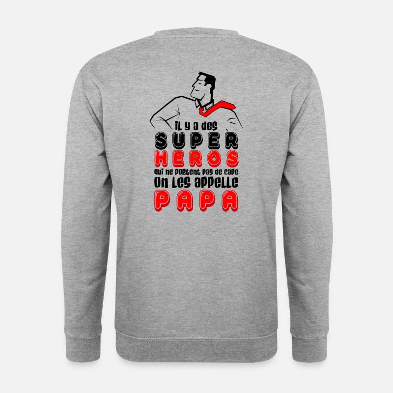 Super Daddy. - Unisex Pullover - Weißgrau meliert