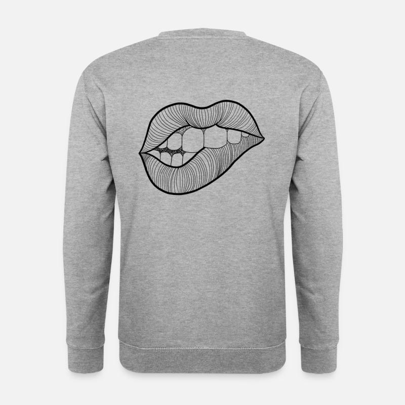 Levres mouth linework - Unisex Sweatshirt - salt & pepper