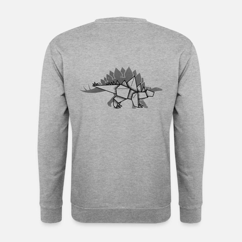 Stégosaure origami - Unisex Pullover - Weißgrau meliert