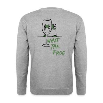 What the frog - Sweat-shirt Unisexe - gris chiné - Dos - Michal (187cm)