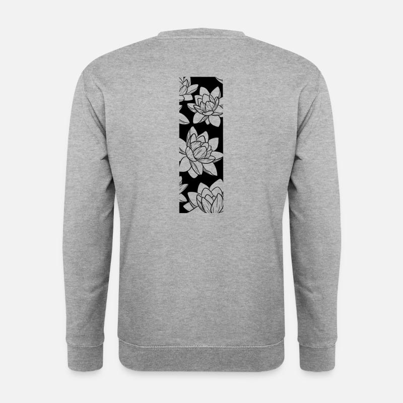 LotusBlüte compo full black tattoo - Unisex Pullover - Weißgrau meliert
