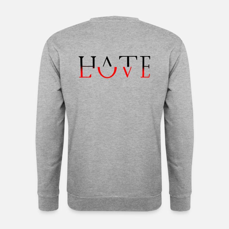 Hate Love - Unisex Pullover - Weißgrau meliert