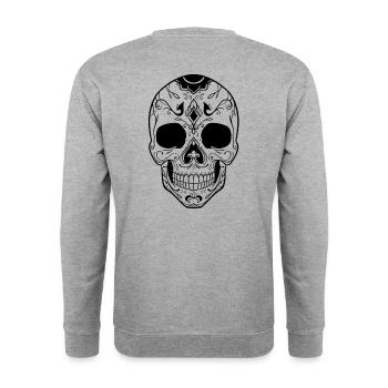 Mexican Skull - Unisex Sweatshirt - salt & pepper - Back - Michal (187cm)