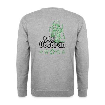 Papy vétéran - Sweat-shirt Unisexe - gris chiné - Dos - Michal (187cm)