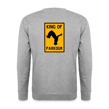 King of parkour - Unisex Sweatshirt - salt & pepper - Back - Michal (187cm)