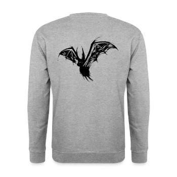 Bats dark sketch style tattoo trash ink - Unisex Sweatshirt - salt & pepper - Back - Michal (187cm)