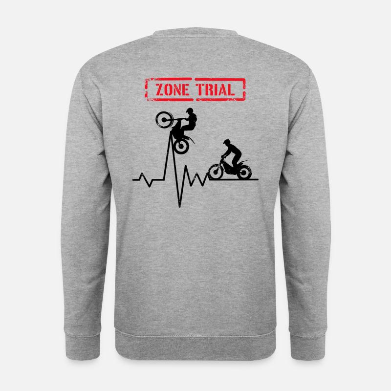 Zonen-Testversion - Heartbeat Moto-Testversion - Unisex Pullover - Weißgrau meliert