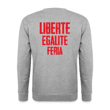 LIBERTE EGALITE FERIA - Sweat-shirt Unisexe - gris chiné - Dos - Michal (187cm)