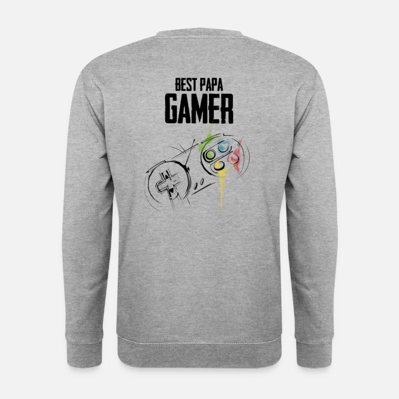 Bester Daddy Gamer - Unisex Pullover - Weißgrau meliert