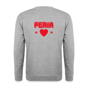 Liebe zu Féria - Unisex Pullover - Weißgrau meliert - Hinten - Michal (187cm)