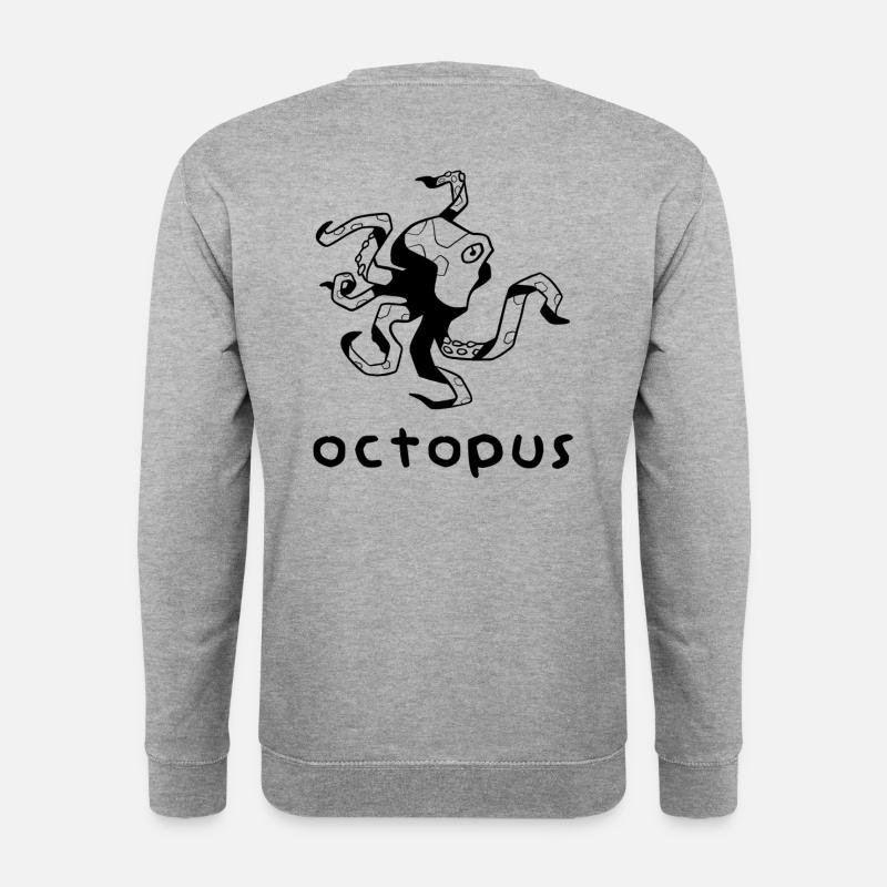 Krake - Unisex Pullover - Weißgrau meliert