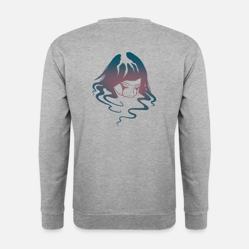 Frauengesicht im Wasser - Unisex Pullover - Weißgrau meliert