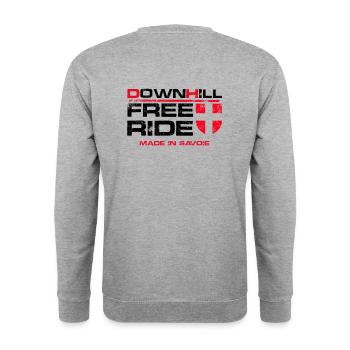 DH Rider Savoyard - Sweat-shirt Unisexe - gris chiné - Dos - Michal (187cm)