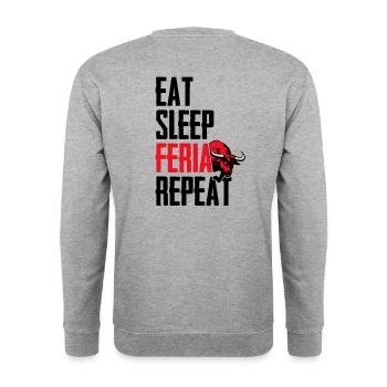 Eat sleep feria repeat - Unisex Sweatshirt - salt & pepper - Back - Michal (187cm)