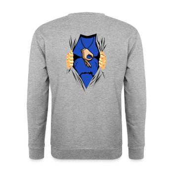 Game of the surprise necklace round! - Unisex Sweatshirt - salt & pepper - Back - Michal (187cm)