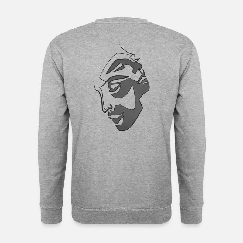 Doppelte Theatermaske - Unisex Pullover - Weißgrau meliert