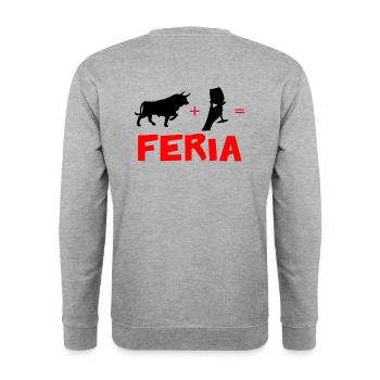 Taureau + Alcool / Vin rouge = Feria - Sweat-shirt Unisexe - gris chiné - Dos - Michal (187cm)