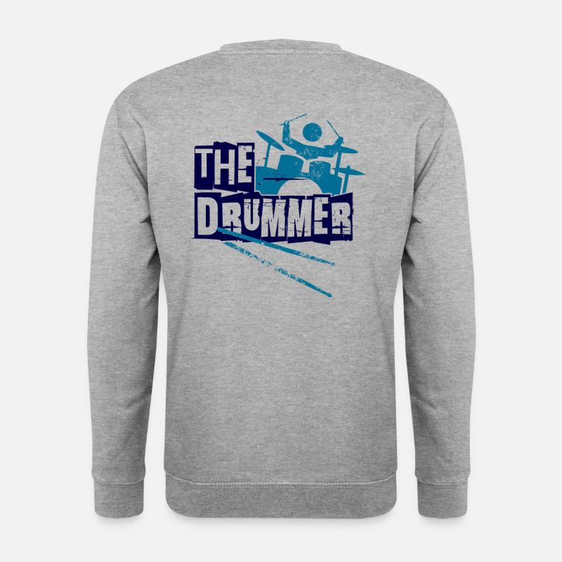 Drummer " The Drummer " Logo - Unisex Pullover - Weißgrau meliert