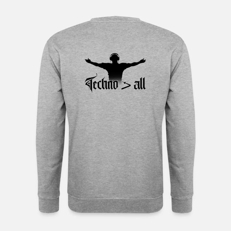 Techno > alle - Unisex Pullover - Weißgrau meliert