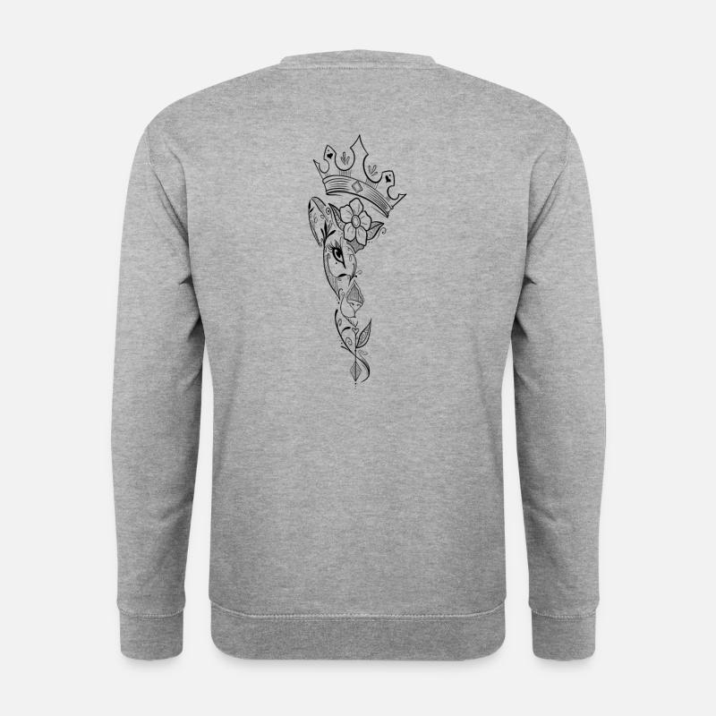 Löwin Ziertierkunst - Unisex Pullover - Weißgrau meliert