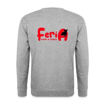 Feria made in France - Sweat-shirt Unisexe - gris chiné - Dos - Michal (187cm)